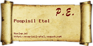 Pospisil Etel névjegykártya